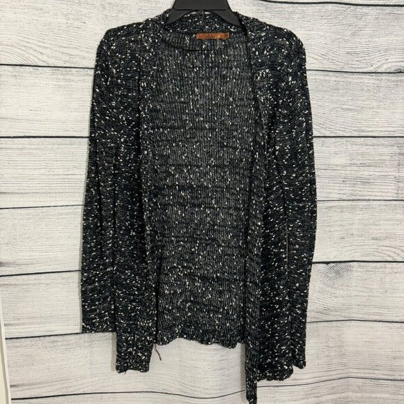 Belldini Open Front Black & White Knit Cardigan Size M - Picture 1 of 3